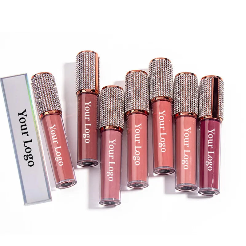 Private label transparent sparkling diamond lip gloss